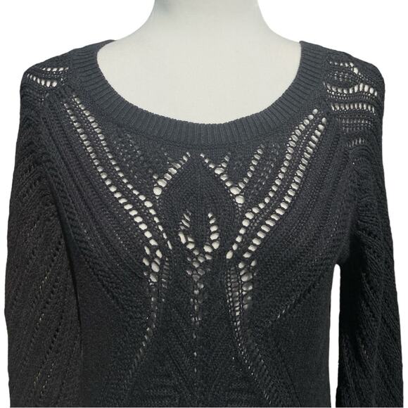 Jeanne Pierre Navy Blue Open Knit Sweater‎ size Medium - Picture 2 of 5